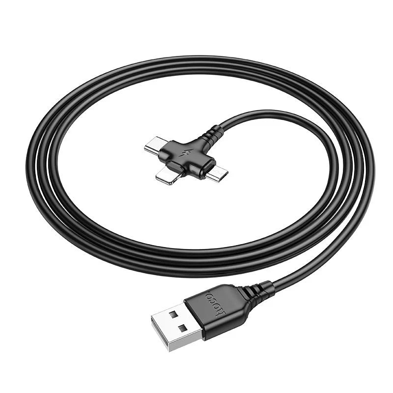 Hoco X77 3 in 1 USB-A to Lightning, USB-C, Micro-USB Hoco X77 3 in 1 USB-A to Lightning, USB-C, Micro-USB